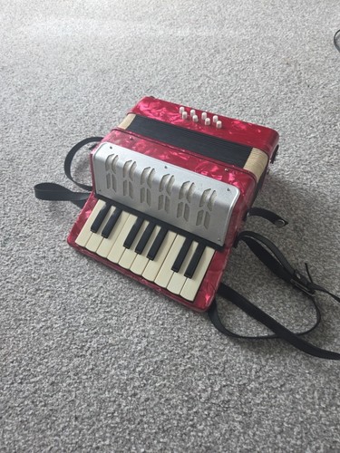 Vintage red accordion with - vintage,
