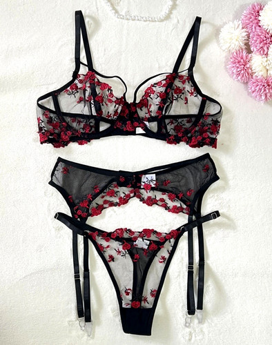 Black red lace - red, 3