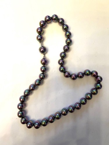 Majorica iridescent gray black - majorica, gray/black