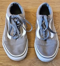 Womens Vans Off The Wall Old Skool Trainers Sneakers Pumps Grey Size Uk 4