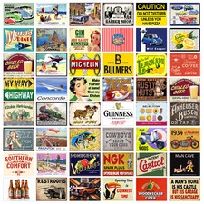 Metal wall signs retro vintage - metal,