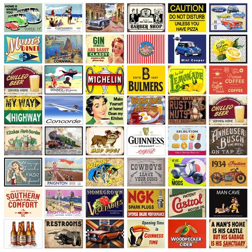 Metal wall signs - metal, vintage