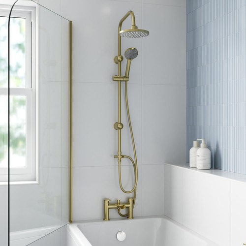 Avox brushed brass bath shower - brass,
