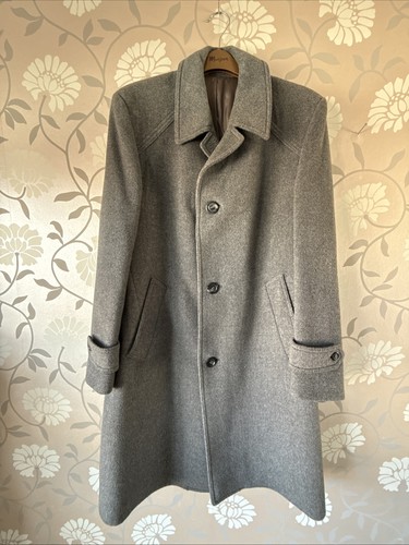 Men vintage overcoat wool - overcoat,