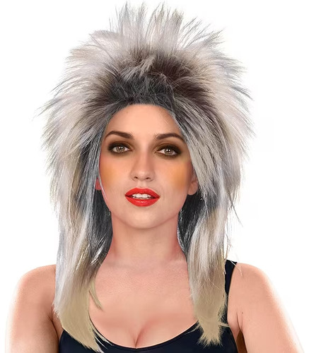 Ladies 1980s metal wig rock - wig,