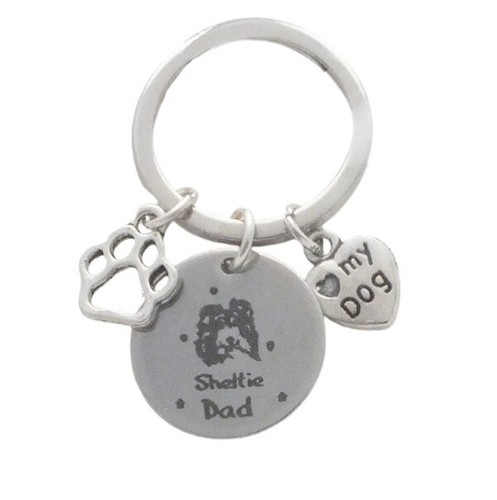 Sheltie dad keyring shetland - dad",