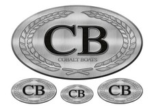 Cobalt Boat Stickers Brushed