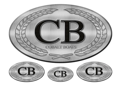 Cobalt boat stickers - stickers, brushed