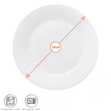 4x Plate Bowl Dinnerware Set White Kitchen Crockery Service Dinnerset Round