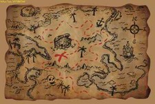 NEW DESIGN PIRATE TREASURE MAP PARTY BAG TOY PRO FANCY DRESS COSTUME ACCESSORY