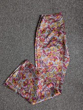 Vintage New Look hippie style boho paisley flare leg trousers size 12