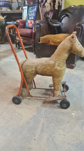 Antique push along horse - antique,