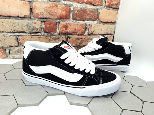 Vans knu mid black white - mid, suede