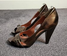 Jonathan Kelsey Copper Open Toe Buckle Court Heels Smart Size UK 6 - Fastpost