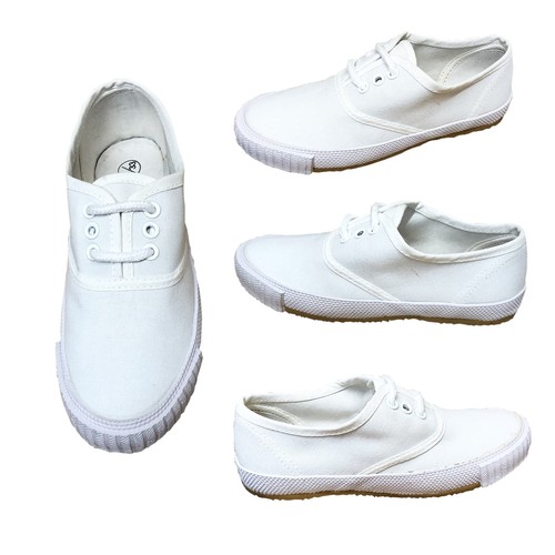 Kids white canvas pumps - pe,