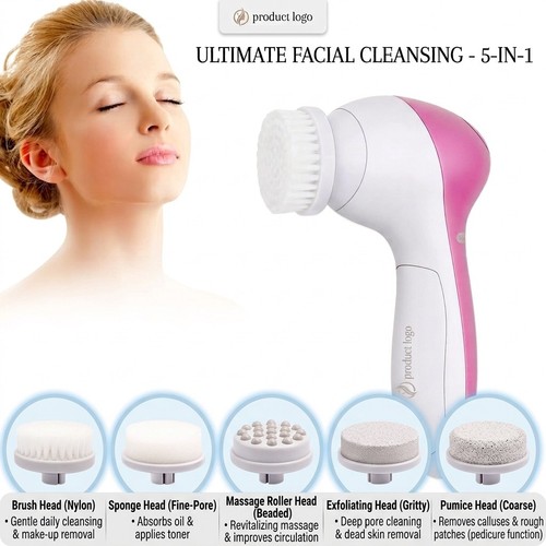 Electric face cleanser - face, brush