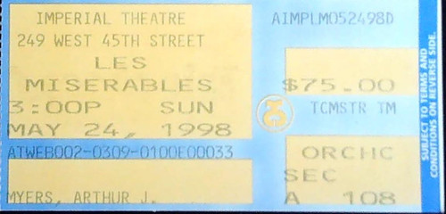 Les miserables musical ticket - miserables,