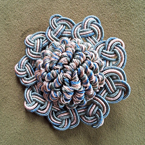 Blue and pink passementerie - pink,