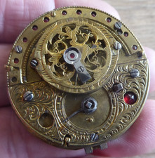 SUPERB ANTIQUE GENTS FUSEE VERGE POCKET WATCH MOVEMENT ,