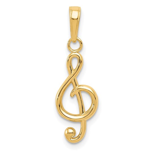 10k yellow gold treble - gold, clef