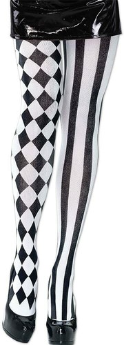 Harlequin black white tights - black, &