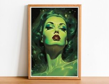 Green Kitsch Lady 10 Art Print