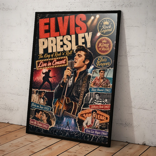 Music framed poster - a4,
