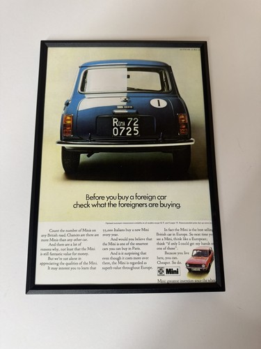 New framed 1971 classic mini - new,