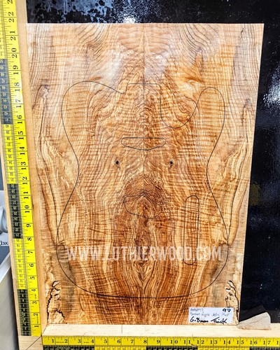 Spalted ripple ash guitar top - spalted,