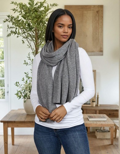 Cashmere grey scarf thick - grey,