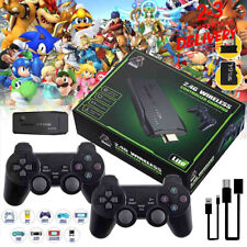 Wireless HDMI 4K TV Game Stick Console Built-in 64GB 30000+Retro Games+2 Gamepad
