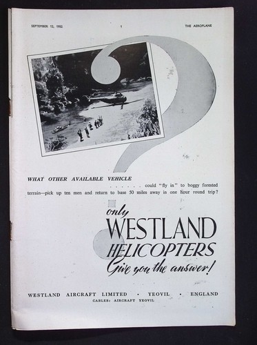 Original 1952 advert westland - original,