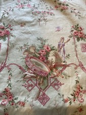 2 Lee Jofa "Revel" Curtains 26" by 70" Vintage 1980s Upcycled Rare Shabby Chic