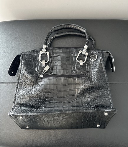 Faux crocodile skin black - crocodile,