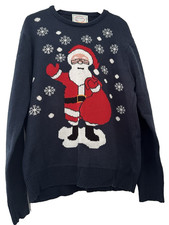 PRIMARK.  GORGEOUS BLUE FATHER CHRISTMAS KNIT JUMPER.  SIZE XXL