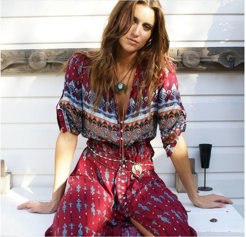 Women boho floral - floral, long