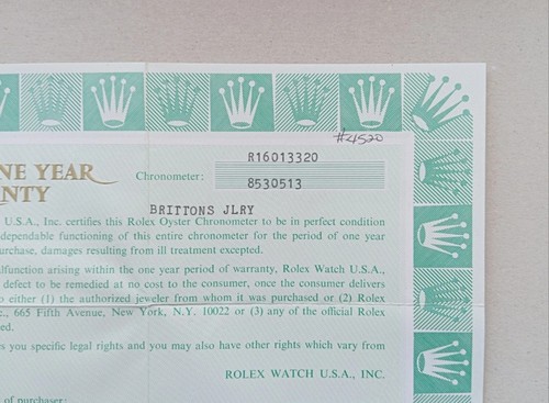 Rolex booklet warranty - rolex,