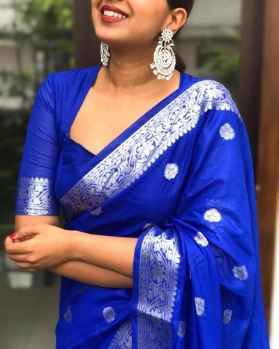 Electric blue designer silk - designer,