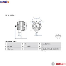 ALTERNATOR 0 986 048 110 FOR
