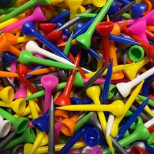 50mm   PLASTIC GOLF TEES - ASSORTED COLOURS - VARIOUS QUANTITIES  FREE U.K P&P