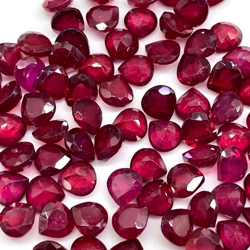 Pcs natural ruby 4x4mm pear - pcs,