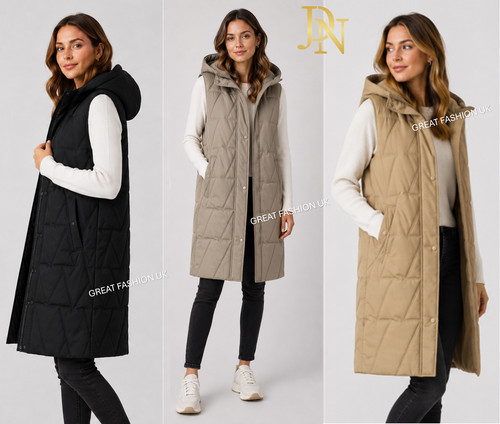 Ladies womens long bodywarmer - long,