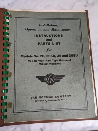 Van norman machine model - norman, 26su