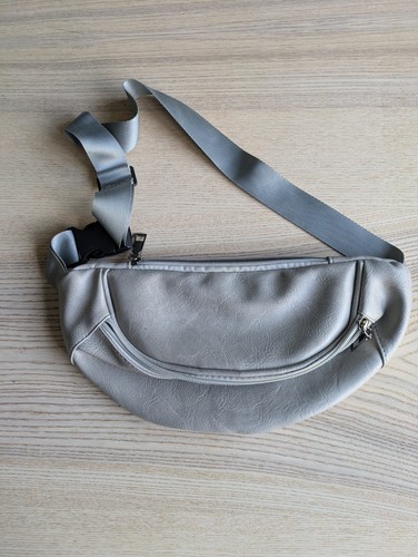 Grey zip adjustable bum bag - adjustable,