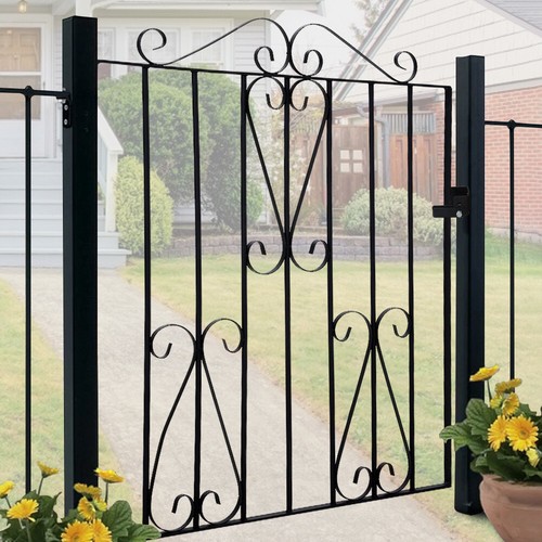 Black garden gate - black, wrought