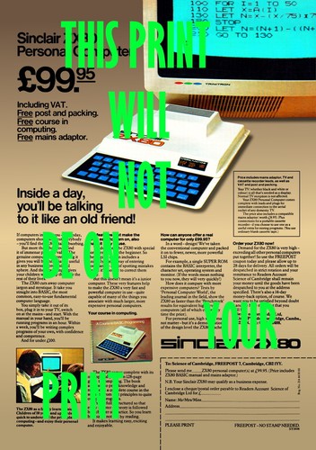 Sinclair zx80 magazine advert - sinclair,