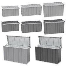 Large Outdoor Garden Storage Box Metal / Plastic Chest Cushion Shed Container UK