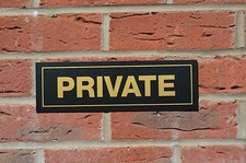 PRIVATE plastic sign or