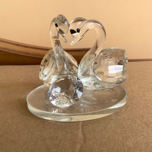 Charming crystal glass swans - charming,