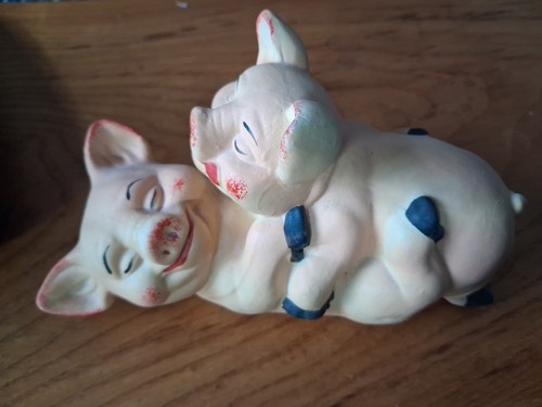 Vintage cheeky pig posing - vintage,